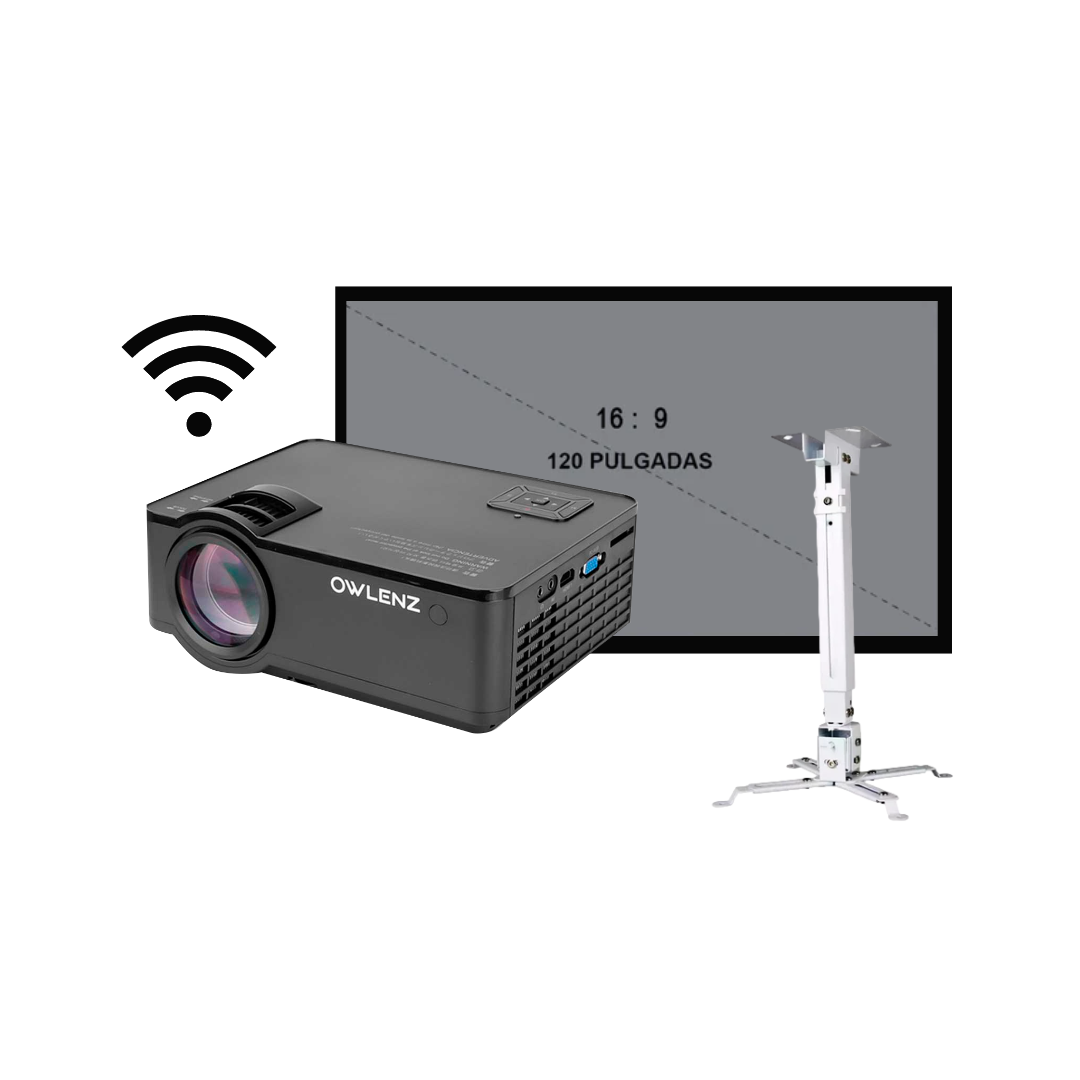 Combo proyector HD SD150 WIFI + Ecran gris 120” + Rack – filiumperu